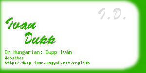 ivan dupp business card